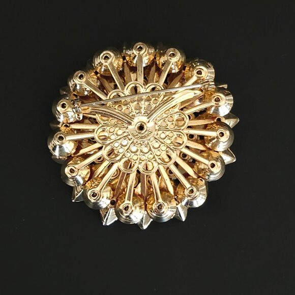 Vintage Judy Lee Fuchsia & Purple Rhinestone Brooch Pin - Picture 8 of 9